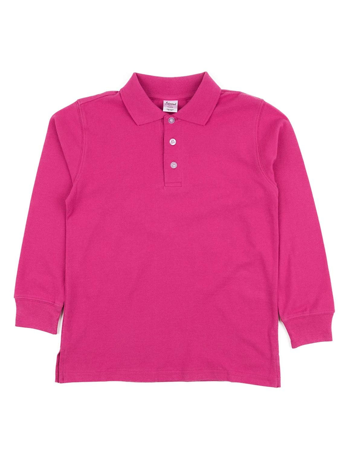 Leveret Boys Long Sleeve Cotton Polo Shirt Magenta 10 Year - Walmart.com