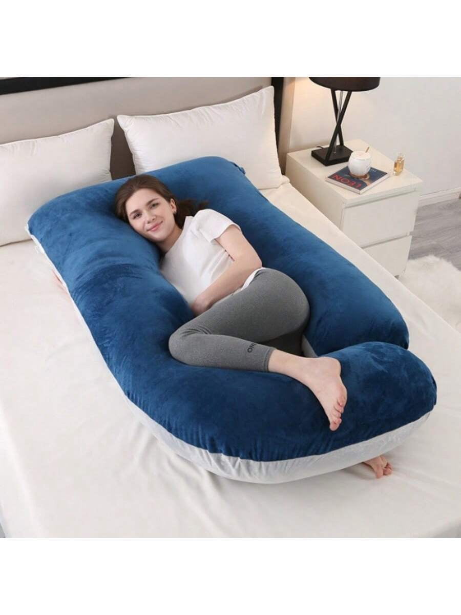 XC  Pregnant Woman Pillow With Cooling Cover, U-Shaped Full-Body Pregnant Pillow, Suitable For Side Sleepers 57 Inches-Pregnant Woman's Back, Buttocks, Abdomen, Leg Support