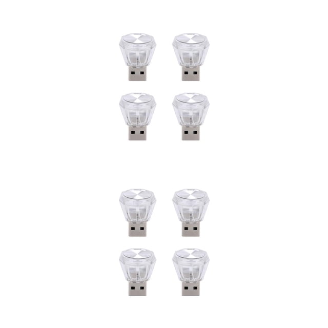 Luz Ambiental Riwesomey 4 Piezas Mini USB Car Plug Play Iluminación Colorida