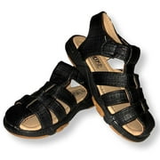 Boys Sandals Toddler Faux Leather Kids Shoes, Black and Brown, Size 5-10
