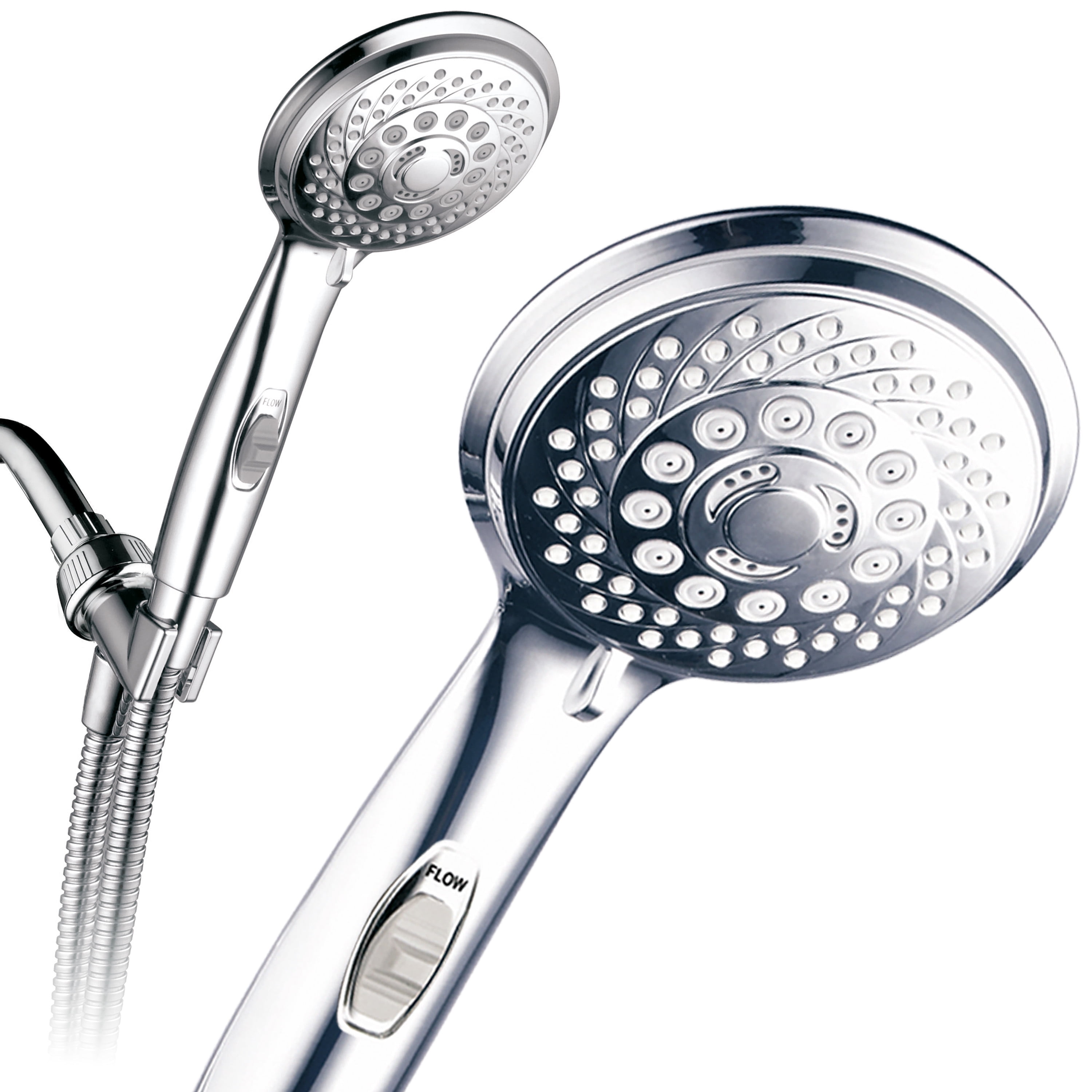 PowerSpa 7-Setting Luxury 2.5 GPM Hand Shower with on/off Pause Switch,  Chrome - Walmart.com