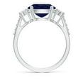 thumbnail image 2 of ANGARA Natural 3.3 Ct Sapphire Ring with Trio Diamond Accents in 14K White Gold for Women (Size-10x8mm) | September Birthstone, Anniversary, Jewelry Gift for Women | Natural Sapphire Ring, 2 of 10