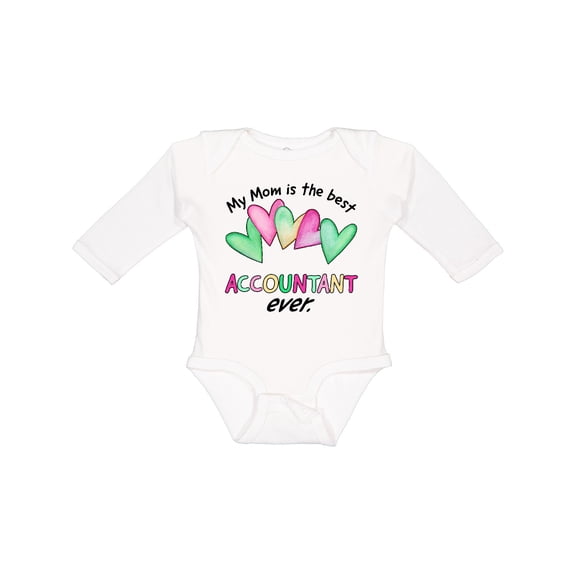 Inktastic My Mom is the Best Accountant Ever Boys or Girls Long Sleeve Baby Bodysuit