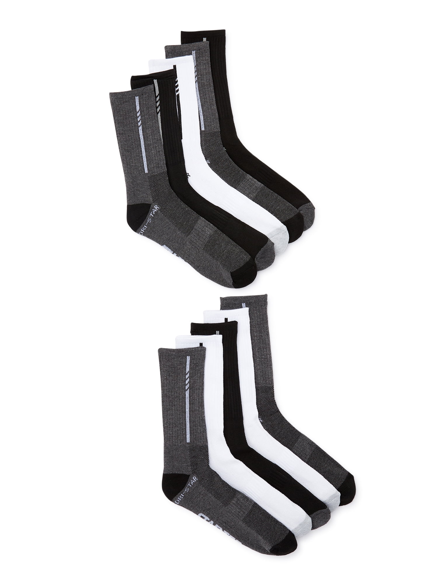 Starter Men's Sporty Line Rib Crew Socks, 10Pack