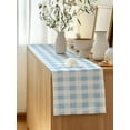 thumbnail image 5 of Table Runner 60 Inches Long for Kitchen Dining, Blue Checkered Dresser Scarf Farmhouse, Dining Table Decorations for Wedding/Parties, Blue White Buffalo Plaid 13 x 60 In, 5 of 9