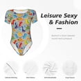 thumbnail image 6 of Easygdp Dinosaurus Women's One-Piece Swimsuit Slim Fit Crew Neck Bodysuit Athletic Swimwear with Concealed Buckle - Large, 6 of 9