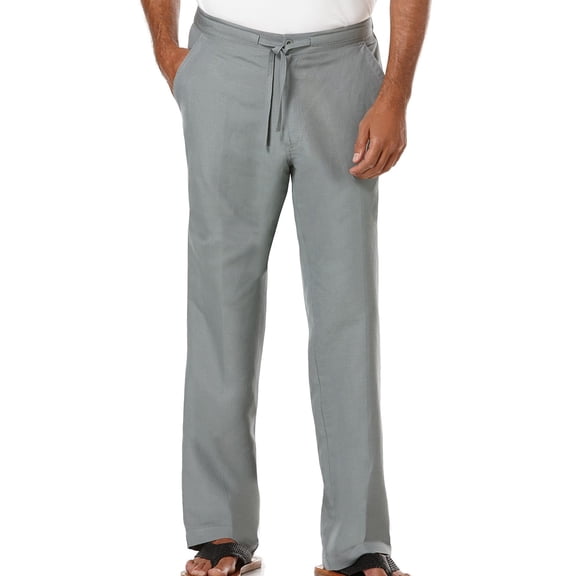$70 Cubavera Men's Linen-Blend Pants with Drawstring , Sedona Sage , S