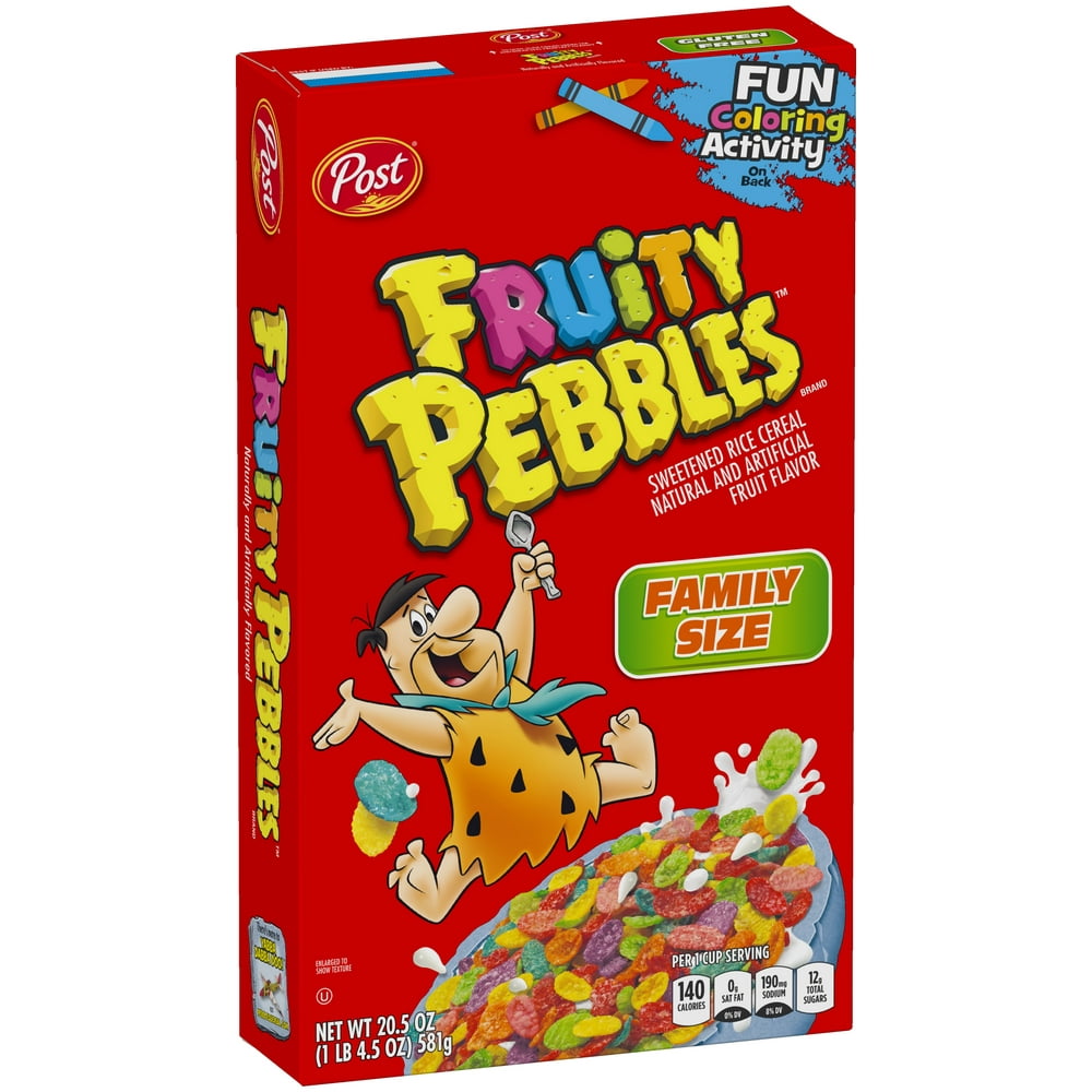 Post Fruity Pebbles Cereal Gluten Free 10 Essential Vitamins And Minerals Sweetened Rice