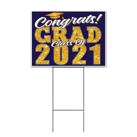Congrats Grad CO 2021 (18" x 24") Yard Sign, Includes Metal Step Stake