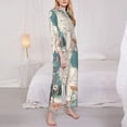 thumbnail image 3 of Fotbe Celestial Cat And Flowers Conjunto de Pijama de Manga Larga para Mujer con Estampado, Ropa de Dormir de 2 Piezas, Conjunto de Casa Suave y Cómodo con Bolsillos-Large, 3 of 7