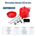 thumbnail image 4 of Réservoir d'Huile Usée Portable à Air – Capacité de 8 Gallons, Hauteur d'Entonnoir Réglable (28-62 Pouces), Acier Rouge Robuste, Roues Pivotantes à 360°, Boîte à Outils et Gants pour Réparation Automobile, 4 of 7