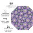 thumbnail image 3 of Honeii Daisies Flowers print Leather Coaster Set of 4, ideal for safeguarding your furniture from drinks spills and effortless cleanup-Octagon, 3 of 6