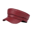 thumbnail image 2 of Boina con visera para mujer, gorra de violinista, gorra de marinero para yate, gorra de taxista para repartidor de periódicos para picnic borgoña, 2 of 7