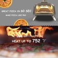 thumbnail image 5 of Outdoor Propane Pizza Oven Gas Wood 12" Pizza Maker Stove with Gas Burner, Thermometer, Wood Tray, Pizza Stone, Pizza Peel, Carry Bag, Black, 5 of 9