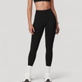 thumbnail image 4 of Women's Seamless High Waist Compression Leggings with Sculpting Back Detail and Stretch Knit Fabric - Small, Black, 4 of 6
