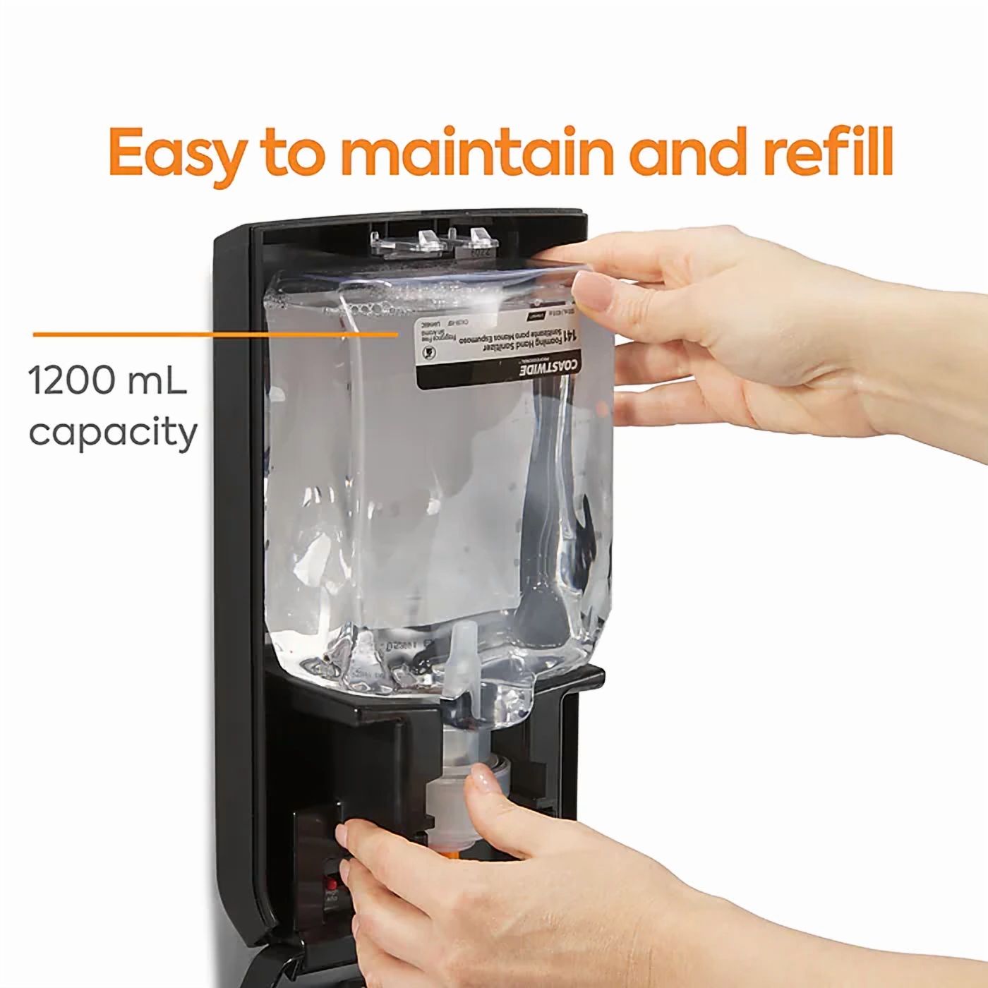 Coastwide Professional J Series Manual Hand Soap Dispenser, 1,200 mL Black/Metallic - CWZ24405520