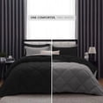 thumbnail image 3 of DNG Creations 1 Piece Reversible Diamond Pattern Solid Comforter 800 Threads Count ( Twin/ Twin XL - Size ) 100% Egyptian Cotton All-Season 550 GSM ( Dark-Grey/Black Colour ), 3 of 7