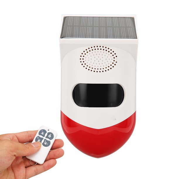 Alarma solar para entrada de vehículos, alarma de 110 dB, control remoto inalámbrico, alarma solar inalámbrica para entrada de vehículos, para el hogar, almacén, exterior