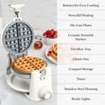 thumbnail image 6 of Martha Stewart Rotating Waffle Maker, 180° Flip, Ceramic Nonstick, Linen Cream, 6 of 14