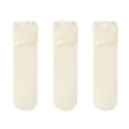 thumbnail image 5 of Kids 3-Pack Solid Color Mid-Calf Socks, Straight-Leg Cotton Stockings for School, 5 of 6