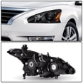 thumbnail image 4 of For 2013-2015 Nissan Altima Sedan Black Headlights Assembly Lamps w/Bulbs Pair, 4 of 8