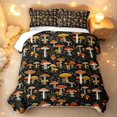 thumbnail image 2 of Homewish Botanical Mushrooms Twin Quilt Set,Vintage Botanical Fungi Twin Coverlet Set,Red Yellow,Black Reversible,2-Piece, 2 of 7