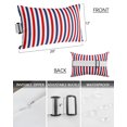 thumbnail image 3 of Pack of 4 Outdoor Lumbar Pillow Covers 12x20 Inch, Red Blue White Striped Waterproof Throw Pillow Covers Set, Modern Simple Stripes Indoor&Outdoor Decorative Cushion Cases for Patio Porch Car, 3 of 7