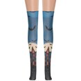 thumbnail image 3 of Calcetines de fiesta hasta la rodilla con estampado de Castillo de murciélago de Halloween para mujeres y niñas, medias de seda Fridja  nalpqowj15569, 3 of 5
