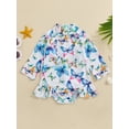 thumbnail image 3 of Musuos Kids Girls Summer Swimwear 1-6Years Long Sleeve High Neck Zip Up Floral Bathing Suit Beachwear, 3 of 9