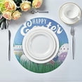 thumbnail image 3 of GZHJMY Easter Eggs Round Placemasts Set of 4, Non-Slip Heat Resistant Place Mats Washable Kitchen Dining Table Mats, 15.4", 3 of 5