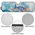 thumbnail image 6 of Uorisanigo Windshield Sun Shade Compatible with Jeep Wrangler JK JKU TJ, Blue Sea Turtle Sunshade Shield Protection for Wrangler 1997-2018, Windshield Sunshade Sun Visor Blocks for UV and Heat, 6 of 7