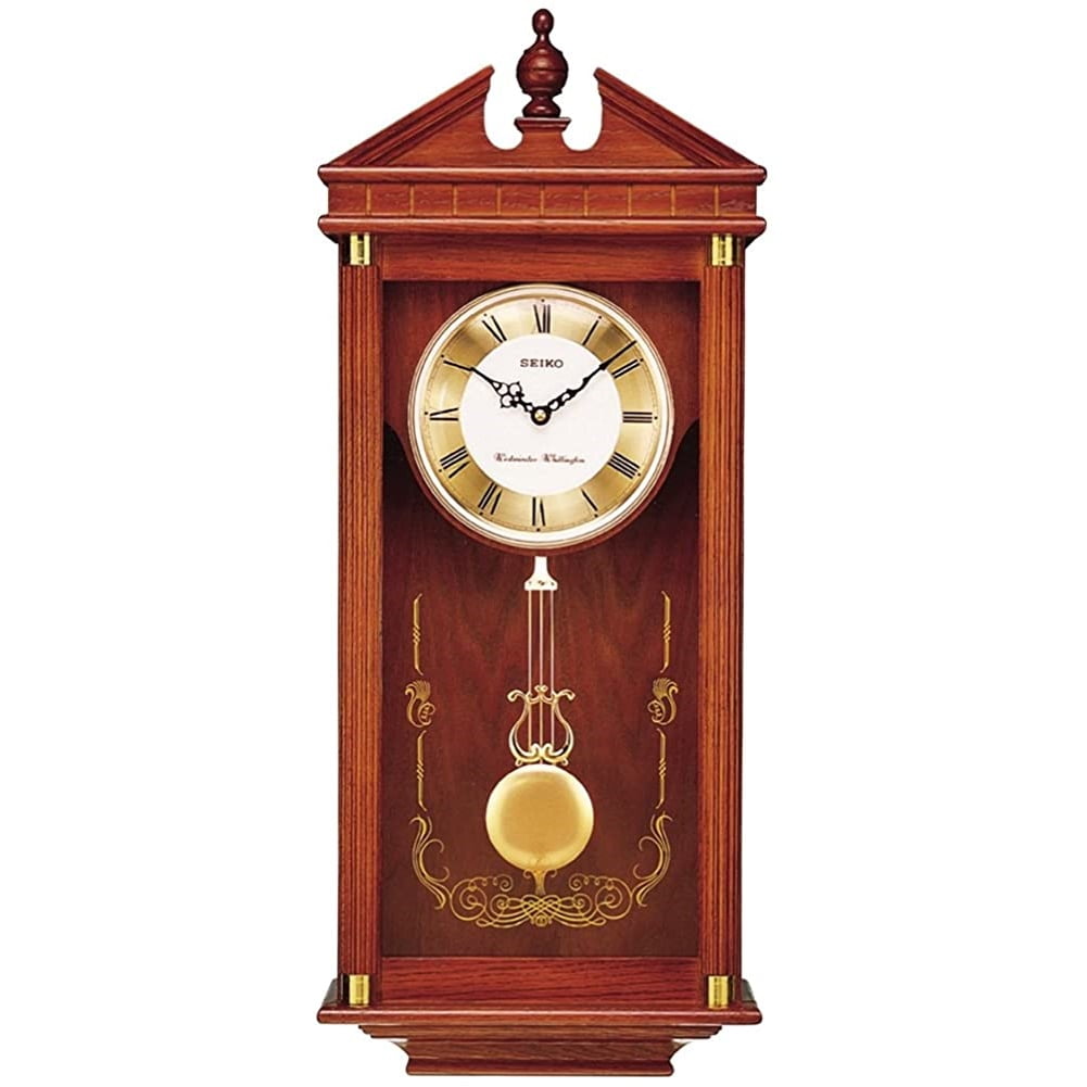 Seiko Regal Oak Wall Clock w/ Pendulum, QXH107BLH 