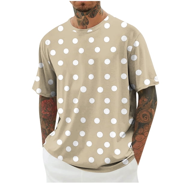 Camisetas de Manga Larga para Hombre de Algodón, Impresión Cuello Redondo Moda Casual Camisetas de Manga Corta para Diario Y Casual