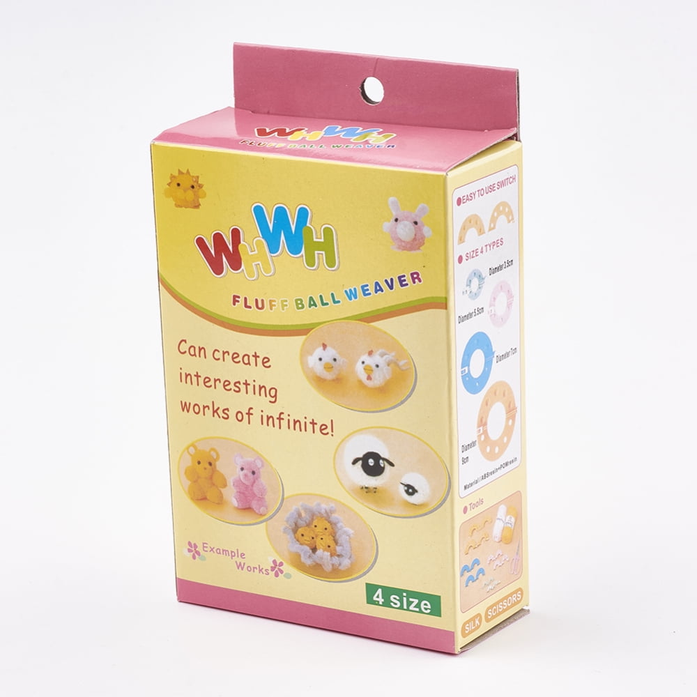 Plastic Knitting Loom for Making Pom Pom Including Instruction Pom Pom Maker sets Mixed color 51~99x35~90x12mm about 4 colors 2pcs/color 8pcs/set