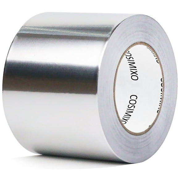 Cinta de aluminio COSIMIXO plateada de 4 pulgadas x 50 m, resistente