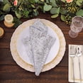thumbnail image 5 of Balsa Circle 20x20 in Silver Sequined Geometric Design Tulle Net Fabric Table Napkin Party Events Decorations Supplies, 5 of 8