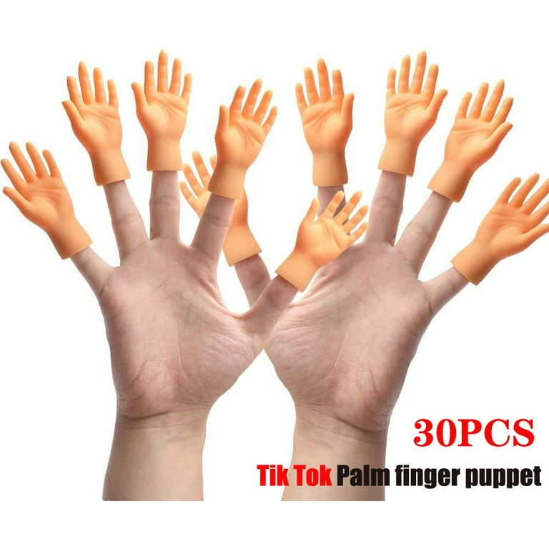 Autrucker Tiny Hands 30 Pieces Tiktok Miniature Tiny Hands Finger  Puppets（15 Left & 15 Right Hands）