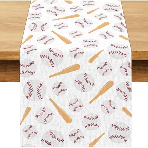 Baseball Table Runner Game Day Sports Theme Birthday Party Decoration Dining Room Home Kitchen Table Decor
