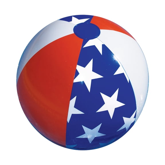Swim Central Inflatable Patriotic Stars and Stripes Beach Ball - 22"