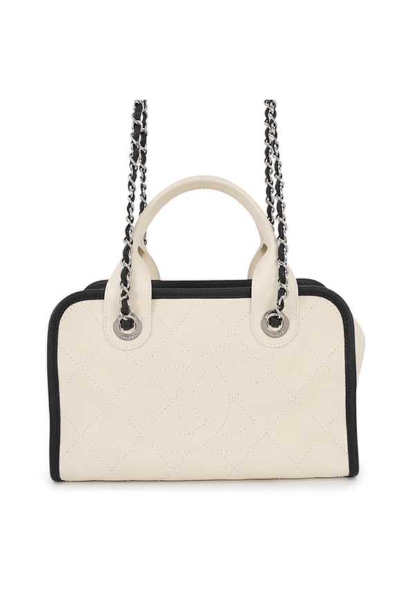 Pre-Owned Chanel handbag, caviar leather, Coco Mark, Deauville bowling, A92757, CHANEL 2-way,...