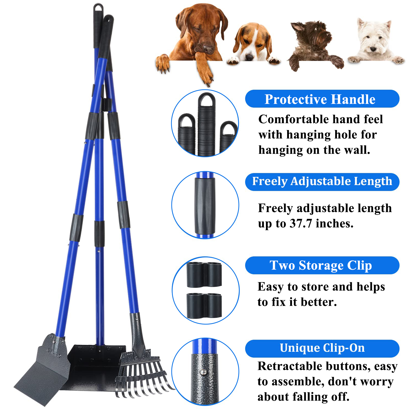 Lanney Heavy Duty Pooper Scooper Set with Rake and Tray photo 6