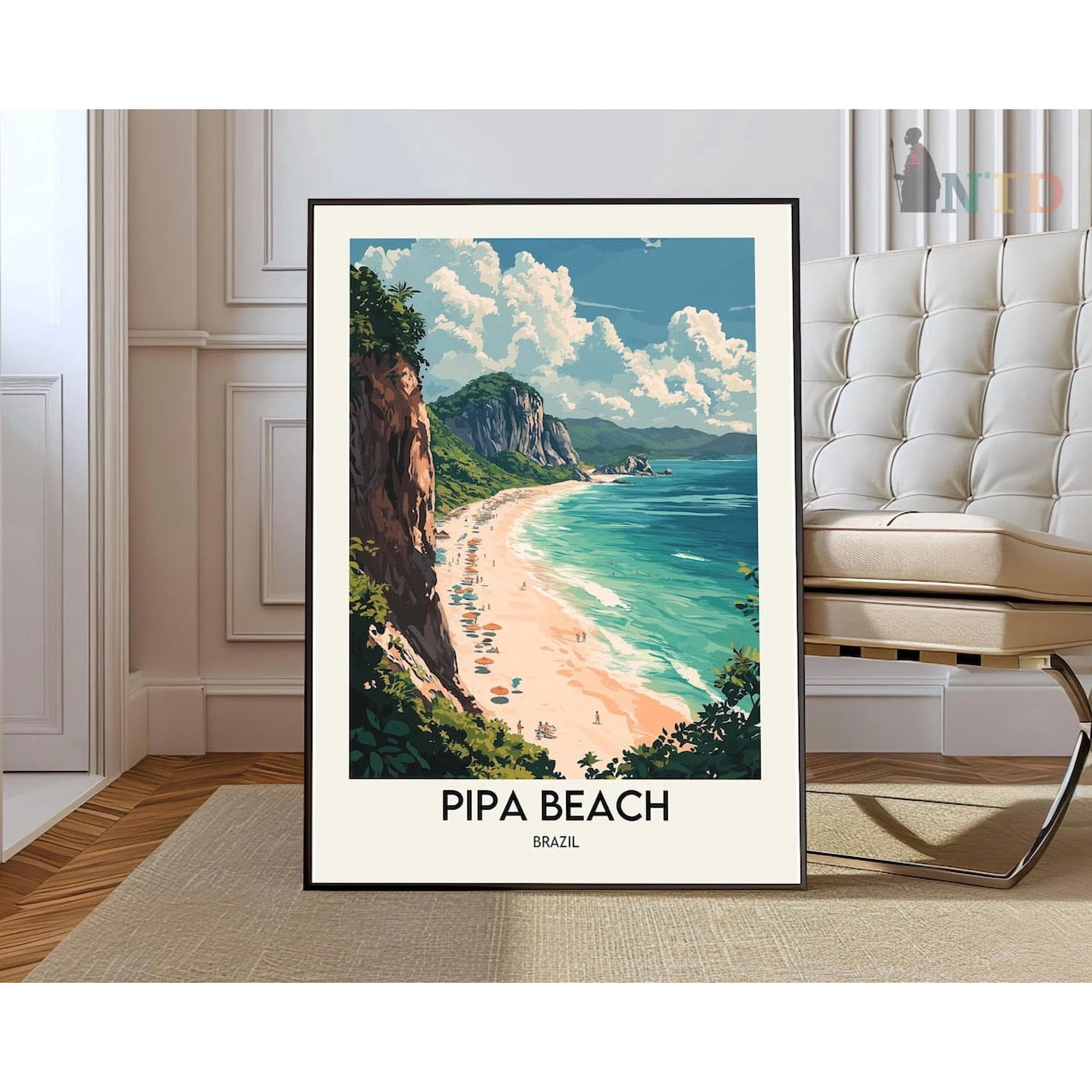 Pipa Beach Brazil Poster, Rio Grande Do Norte Coastal Wall Art