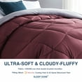 thumbnail image 4 of Sleep Zone King Size Comforter Duvet Insert, Down Alternative Reversible Comforter, Lightweight, Soft and Breathable Bedding All Season, A Side Burgundy + B Side Grey, 4 of 7