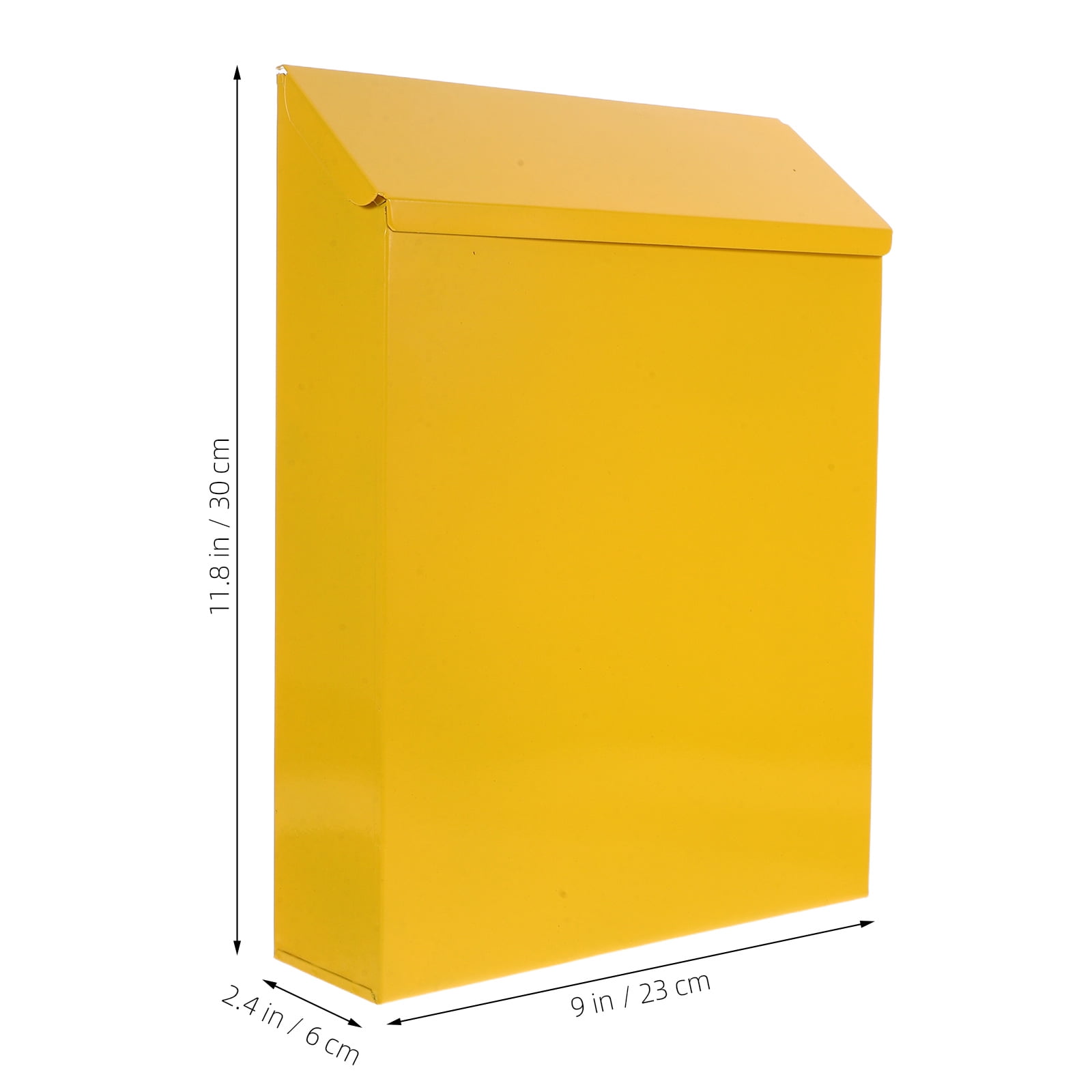 UKCOCO 1Pc Yellow Iron Mailbox Decorative European Style Letter Box Suggestion Box for Storage Use