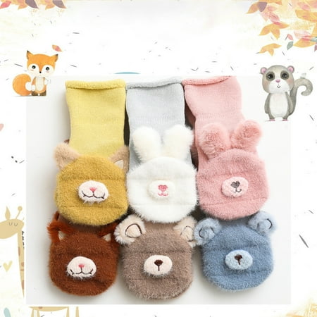 

Yesbay 2 Pair Autumn Winter Thickened Children Cartoon Warm Non-slip Baby Floor Socks