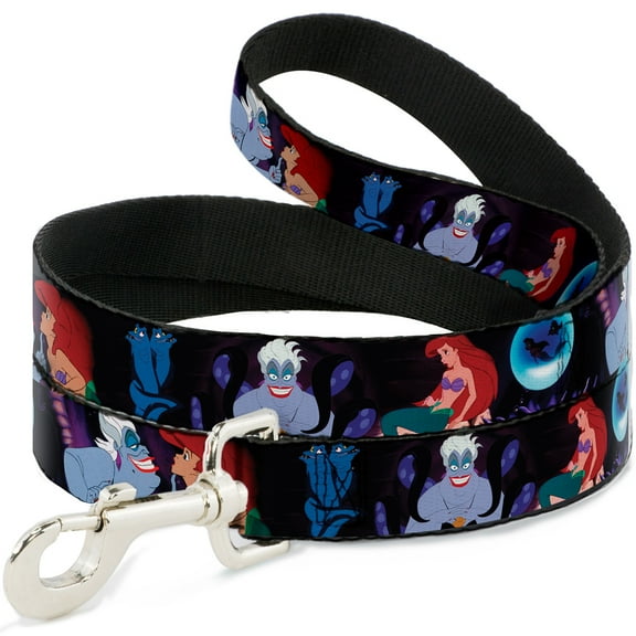 Disney Pet Leash, Dog Leash, The Little Mermaid Ariel Ursula Scenes, 6 Feet Long 1.0 Inch Wide