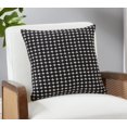 thumbnail image 1 of Fennco Styles Cross Stitched Cotton Decorative Throw Pillow 18" W x 18" L - Black Woven Cushion for Home, Couch, Living Room, Bedroom, Office and Holiday Décor, 1 of 2