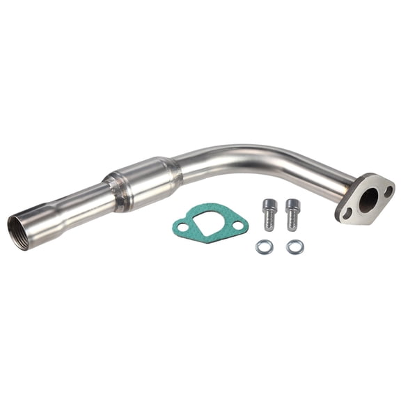 Stainless Steel Exhaust Pipe Replacement for Coleman CT200U, CT200U-EX, BT200X, Mini Bike Muffler, Polished Finish