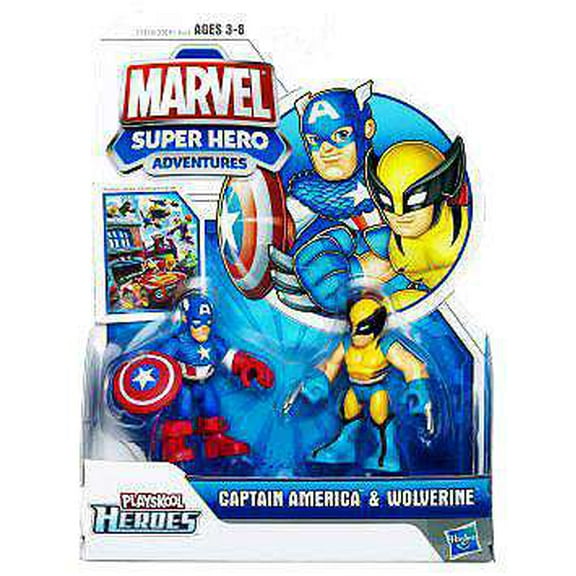 Marvel Super Hero Adventures Captain America & Wolverine Action Figure 2-Pack