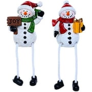 The Bridge Collection 6" Snowman Shelf Sitters - Set of 2 - Christmas Snowman Decor - Snowman Collectibles
